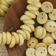 8mm Czech 2-Hole Piggy Beads - Ivory Luster- Pack of 50