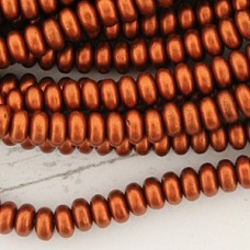 4mm Czech Rondelles - Matte Metallic Ant Copper