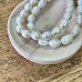 8.5-10.5mm White Cultured Freshwater Rice Pearls w-2mm Hole - 8in Strand (17-19 beads)
