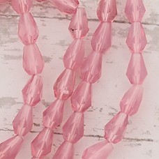 7x5mm Czech Firepolish Drops - Opal Pink - Pack of 10