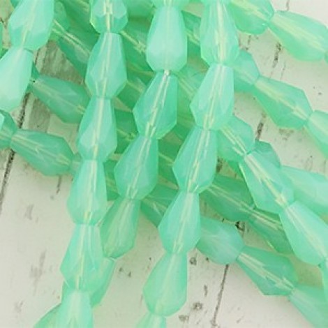 7x5mm Czech Firepolish Drops - Seafoam Green Opal - Pack of 10 7x5mm Czech Firepolish Drops - Seafoam Green Opal - Pack of 10