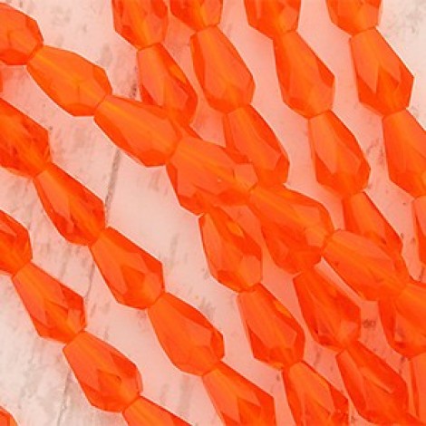 7x5mm Czech Firepolish Drops - Sun Orange - Pack of 10 7x5mm Czech Firepolish Drops - Sun Orange - Pack of 10