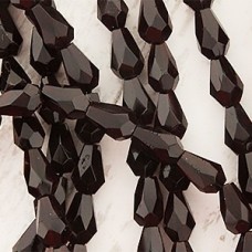 7x5mm Czech Firepolish Drops - Transparent Dark Garnet - Pack of 10