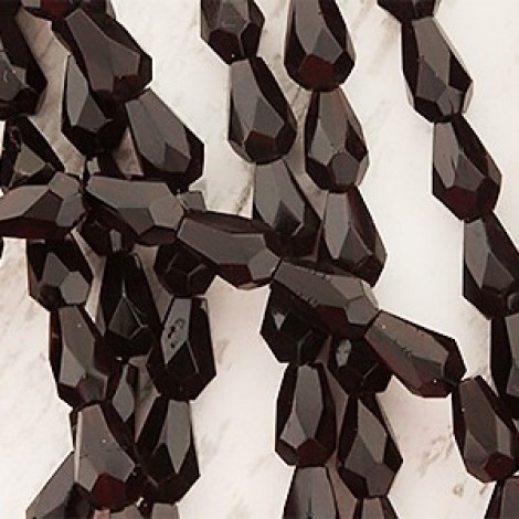 7x5mm Czech Firepolish Drops - Transparent Dark Garnet - Pack of 10 7x5mm Czech Firepolish Drops - Transparent Dark Garnet - Pack of 10
