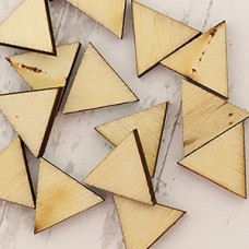 13-14mm Unfinished Wooden Triangle Tiles for Earrings - Pack of 10