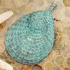 63x45mm Greek Green Patina Shell Pendant - Each