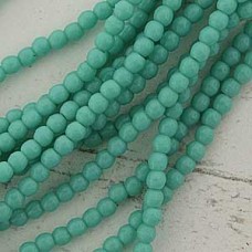 2mm Czech Round Glass Beads - Turquoise - Pack of 100