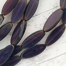 16x6mm Czech Table Cut Spindles - Lilac Opal Picasso - Pack of 4