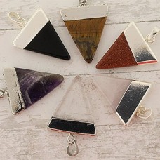 Triangle Gemstone Pendants w/Platinum Brass Findings