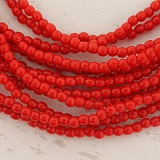 2mm Czech Round Beads - Opaque Red