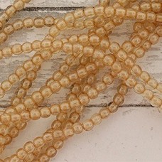2mm Czech Round Beads - Luster Transparent Champagne - Pack of 100