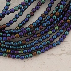2mm Czech Round Beads - Iris Blue
