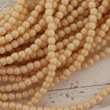 2mm Czech Round Glass Beads - Opaque Luster Champagne - Pack of 100