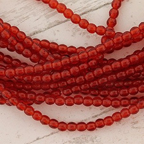 2mm Czech Round Beads - Siam Ruby - Pack of 100