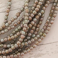 2mm Czech Round Beads - Opaque Ultra Luster Green - Pack of 100