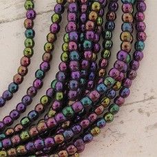 2mm Czech Round Beads - Iris Purple