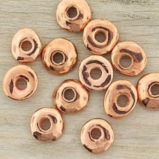 9-10mm Bright Copper Pl Greek Ceramic Cornflake Beads