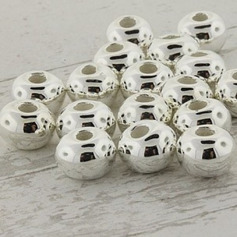 6-7mm Fine Silver Plated Greek Ceramic Beads