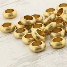 7x3mm Greek Raw Brass Rounded Washer Beads
