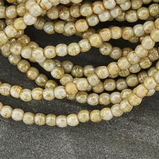 2mm Czech Round Beads - Opaque Luster Picasso