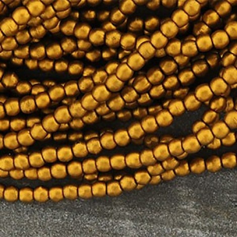 2mm Czech Round Beads - Matte Metallic Antique Gold - Pack of 100 2mm Czech Round Beads - Matte Metallic Antique Gold - Pack of 100