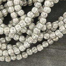 3mm Czech Melon Beads - Silver - Pack of 100