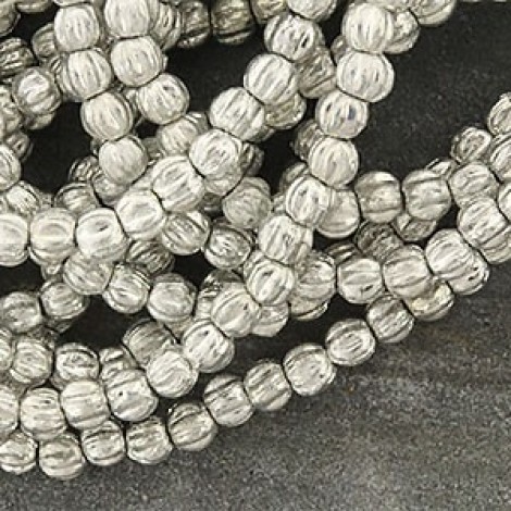 3mm Czech Melon Beads - Silver - Pack of 100