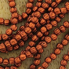 3mm Czech Melon Beads - Matte Metallic Ant Copper - Pack of 100