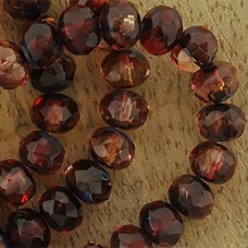 7x5mm Czech Faceted Glass Rondelles - Fuchsia Picasso - Pack of 10