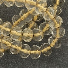 7x5mm Czech Faceted Rondelles - Transparent Gold Lined - Pack of 10
