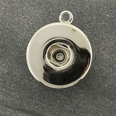 19x5.1mm Noosa Style Silver Plated Snap Pendants
