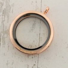 30mm (23mmID) Rose Gold Plated Floating Locket