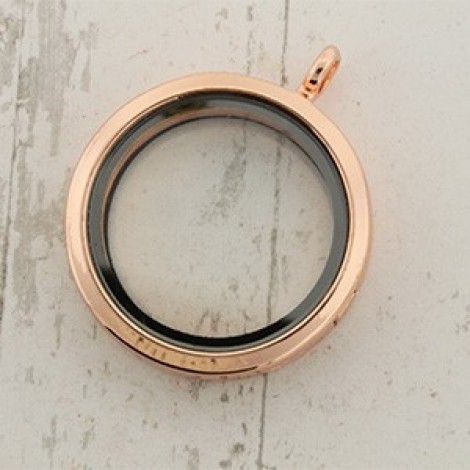 30mm (23mmID) Rose Gold Plated Floating Locket