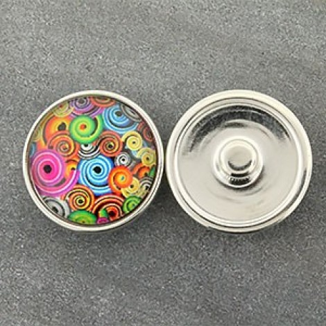 20mm Noosa Style Rainbow Spirals Snap Chunks