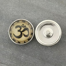 20mm Noosa Style Black Om Snap Chunks - Pack of 2