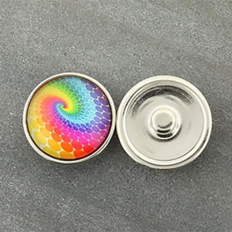 20mm Noosa Style Rainbow Swirl Snap Chunks