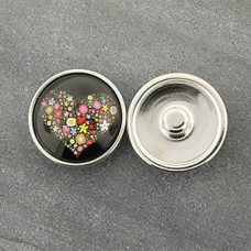 20mm Noosa Style Flower Heart Snap Chunks