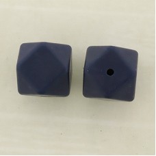 17mm Baby-Safe Silicone Geometric Beads - Dark Purple