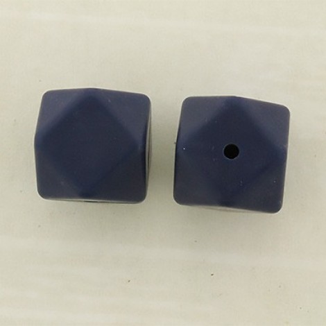 17mm Baby-Safe Silicone Geometric Beads - Dark Purple