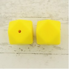 17mm Baby-Safe Silicone Geometric Beads - Yellow