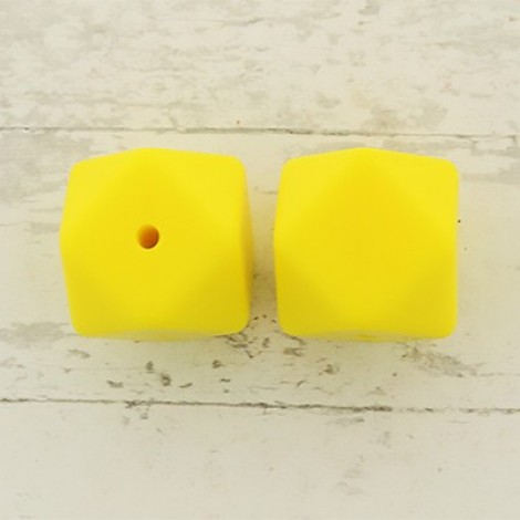 17mm Baby-Safe Silicone Geometric Beads - Yellow