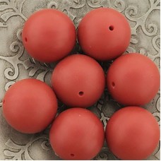 20mm Baby-Safe Silicone Round Beads - Red - Pack of 2