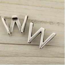 18x13mm Letter Slider for 10mm Flat Cord - W - Each