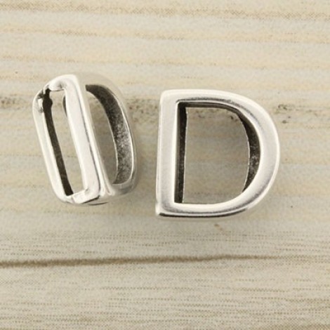 13x13mm Letter Slider for 10mm Flat Cord - D - Each