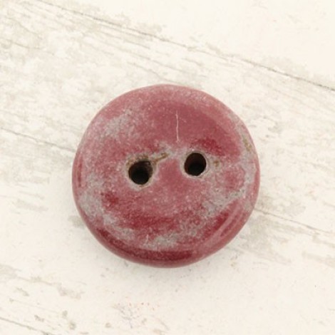 27mm Gaea Ceramic 2-Hole Button - Plum Round