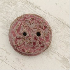 30mm Gaea Ceramic 2-Hole Button - Starry Plum Round