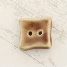 22mm Gaea Ceramic 2-Hole Button - Brown Square