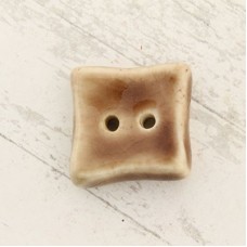22mm Gaea Ceramic 2-Hole Button - Brown Square - Each