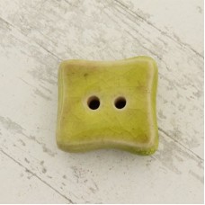 22mm Gaea Ceramic 2-Hole Button - Green Square