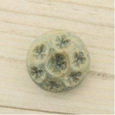 24mm Gaea Ceramic Shank Button - Teal Flowers - Each